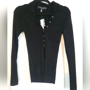 NWT - Whitehouse Blackmarket Chenille Henley Sweater